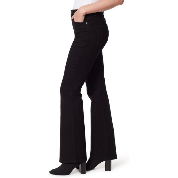 Women's High Rise Boot Cut Jeans Stretch Denim Zipper Pockets Comfortable - Picture 2 of 4